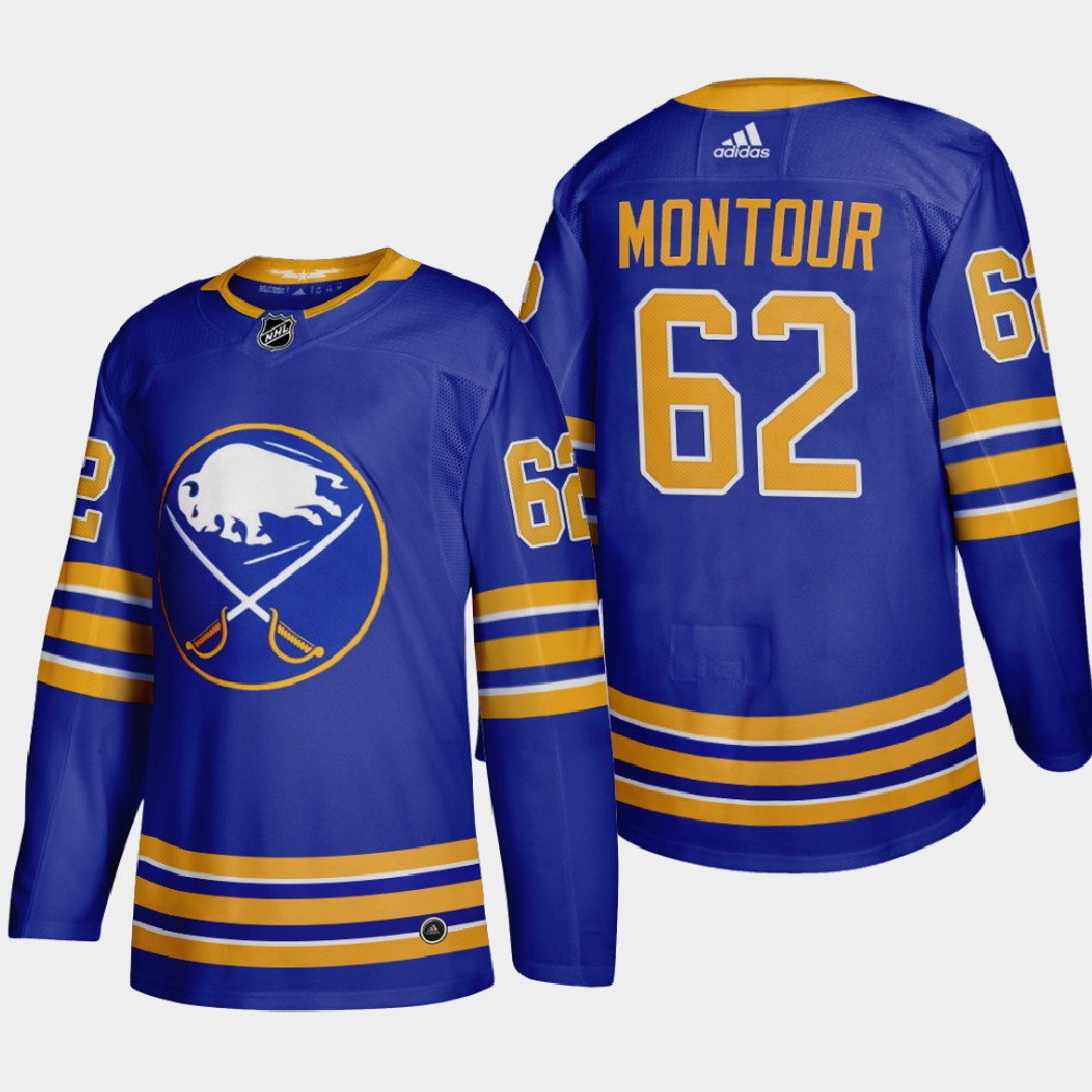 Buffalo Sabres #62 Brandon Montour Men Adidas 2020 Home Authentic Player Stitched NHL Jersey Royal Blue